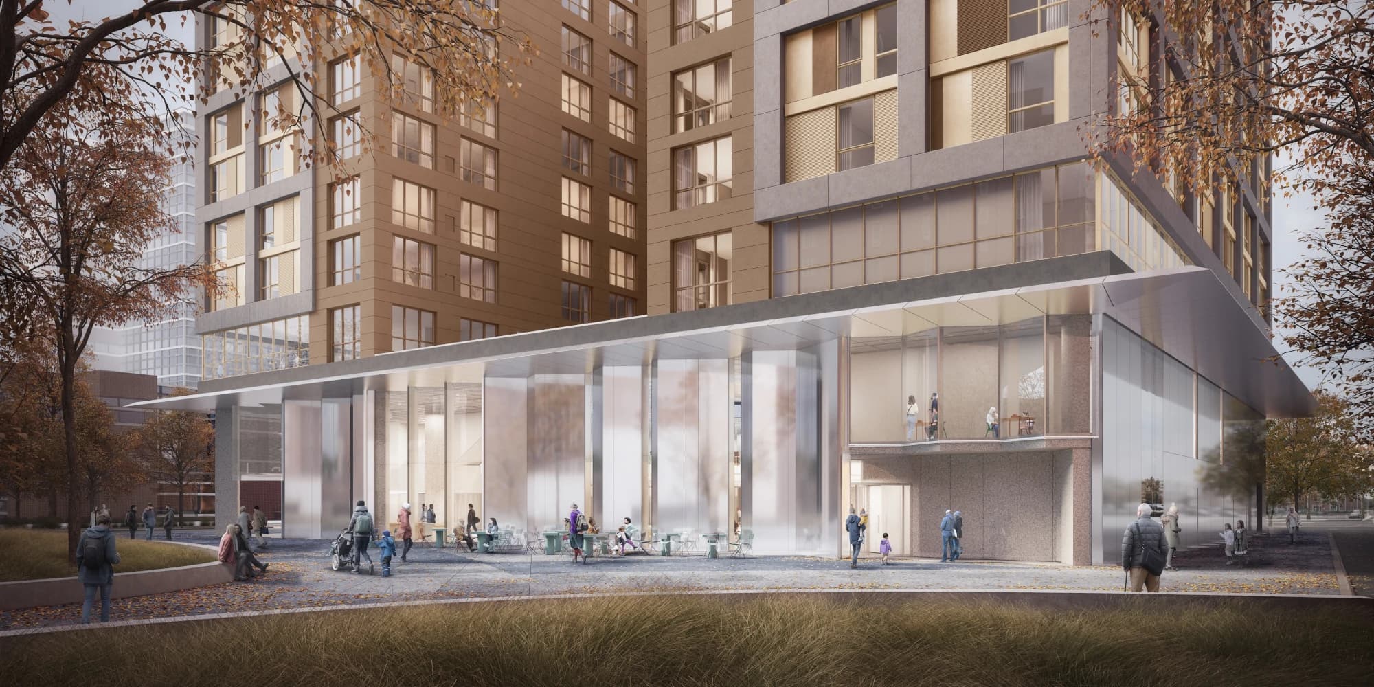 rendering of new library building